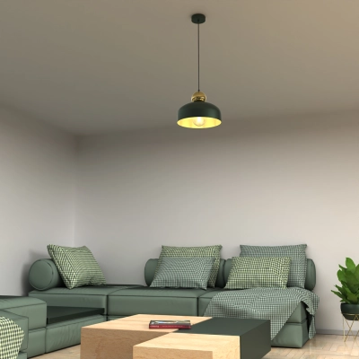 lafabryka.pl Lampa Wisząca HARALD GOLD/GREEN 1xE27 MLP7694 MILAGRO